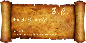 Burgh Ciceró névjegykártya